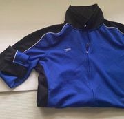 NWT Speedo blue black collar zip fleece lined jacket, size medium