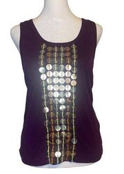 Tory Burch purple sequin front tank top size M