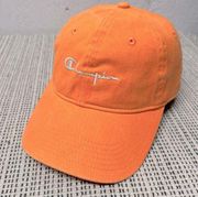 Champion Classic Highlighter Script Fluorescent Orange Washed Relax Hat Cap