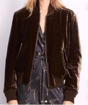 Vince Brown Velvet  Bomber Jacket Size XS