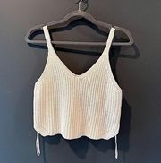 New Vici, Kendall Knit Sweater Crop Tank - Ivory - Small