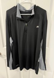 Size XXL Black 1/4 Zip Pullover Top