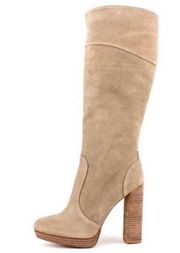 Tall Charlize Taupe Suede Leather Boots Size 7