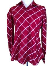 Van Heusen Red White French Cuff Button Down Shirt S