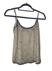 Joie gold beige sequin tank top size XWS NWOT