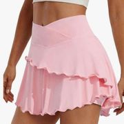 Light pink athletic crossover skirt