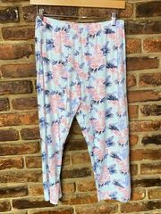 Jessica Simpson Tropical Floral Capri Cropped Pajama Sleepwear Pants Size Medium