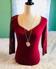 NWOT Candies Embroidered Lace Scoop Neck Top