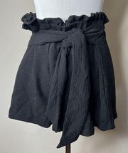 BCBGeneration Black Paper Bag Shorts