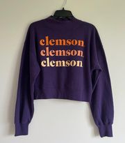 Chicka-d Purple Clemson Tigers Hailey Cropped Sweatshirt