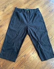 New Ralph Lauren black Capri jeans 5 pocket style‎ sz 16. G0170