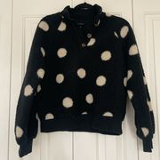 Fleece Polka Dot Long Sleeve Pullover Sweater 