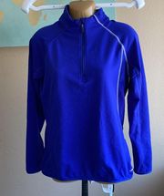 Salomon actithermal royal blue stretchy long sleeve top size medium 1/4 zip