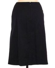 Halogen Business Casual Skirt Size 2 Black Microfiber Midi