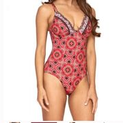 Jets Australia paisley underwire one piece swim bathing suit