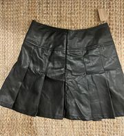 Pleather Pleated Skirt