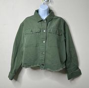 Old Navy Green Denim Jacket Women's Medium