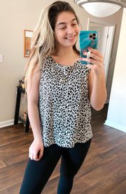 Black & White Cheetah Sleeveless Tank Blouse