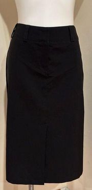 New York & Company Stretch Black Midi Skirt. Belt Loop & Back Pockets. Sz 10