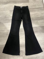 Black Denim Flare Jeans