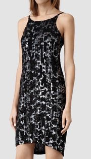 NWT  Massi silver black sequin dress