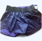 Mizuno x Ronda Rousey NEW 4" purple running shorts, ladies size large