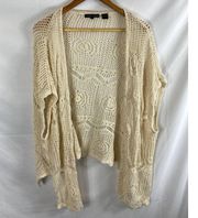 Jeanne Pierre Knit Beach Cotton Cardigan Sweater Small