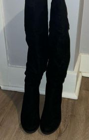 Maurice’s Black Suede Knee High Boots