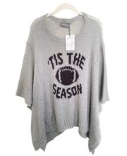 Wooden Ships 'Tis The Season Football Poncho Sweater