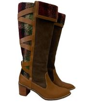 Anthropologie Schuler & Sons Wheat Ridge Brown Leather Tall Boots Size 9