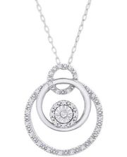 R H Macy & Co Diamond Triple Circle 18" Pendant Necklace (1/10 ct. t.w.)