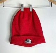 The North Face Beanie Unisex Red One Size Tight Knit Winter Hat