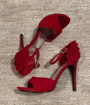 Red Ruffle Backed Heels