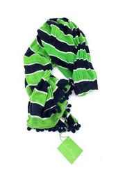 Vera Bradley Green and Blue Tassels Ends Scarf