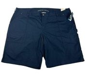 Duluth Trading Co Womens 24W Shorts Duluthflex Fire Hose Coolmax 11" Cargo Navy