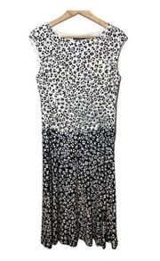 Lauren Ralph Lauren Abstract Print Cap Sleeve Dress Ruched 10
