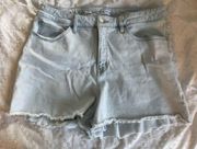 Ava & Viv High Rise Shorts size 17 Denim Curvy Plus Distressed Stretch