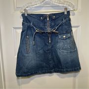 The Kooples Jeans Denim Skirt With Western Style Belt size 3(US L)