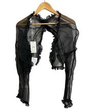 Armani Collezioni women's black sheer silk tulle shoulder cover size 10 NEW $415