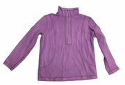 Half Zip Pullover Long Sleeve Purple Sweatshirt Size M Medium