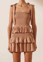 1960 Corinne Tan Smocked Mini Dress