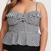 Torrid gingham plaid peplum tankini swim top women’s plus size 1X