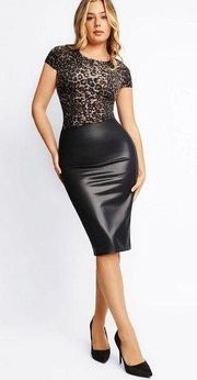 Popilush Built-In Shapewear Leather Skirt