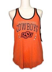 NWOT OSU Oklahoma State University Cowboys Orange Black Racerback Tank Top New