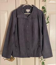 Suede gray button down