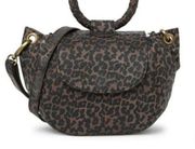 Frye Maddie Leather Leopard Print O-Ring Crossbody Bag