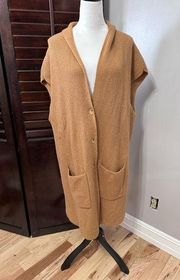 Treasure & Bond Cardigan Sweater Women's 1X Plus Brown Solid Short Sleeve V Neck