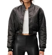 ✨HP✨ John Elliott CROPPED LEATHER STADIUM JACKET BLACK