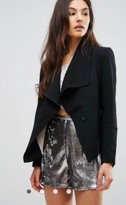 light black front drape women jacket