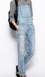 Noisy May Distressed Denim Overalls